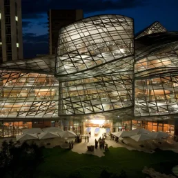 Novartis Pharma Headquarters Pavilion Facade at Night